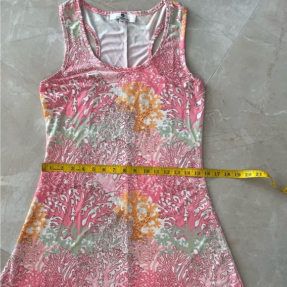 JEAN-PIERRE KLIFA Paris Tank Dress Size Medium Multicolor Coral Slinky Stretch - Picture 5 of 8
